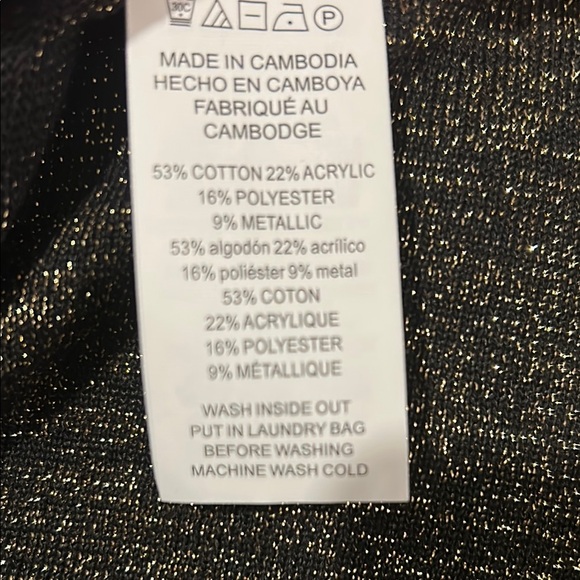 Michael Kors Collection Holiday Gold Iridescent Crew Neck Sweater - Picture 4 of 5